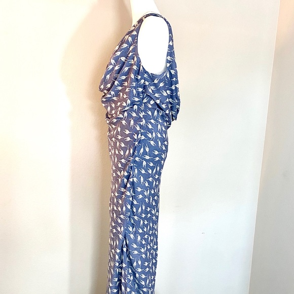 Esley Cat Print Drape Neck Maxi Dress - Picture 3 of 13